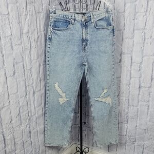 Hudson Jade Distressed High Rise Straight Leg Jeans 30/30
